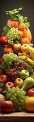 Naklejka na ściany i meble Assortment of fresh, colorful fruits