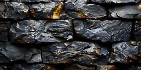 Abstract black stone wall texture with distressed grunge rock surface. Concept Stone Wall, Grunge Texture, Black Surface, Distressed, Abstract