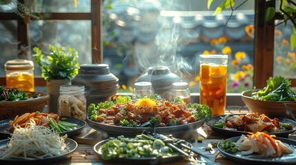 Food dishes on a tabel