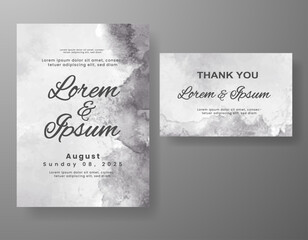 Wedding invitation with abstract watercolor background