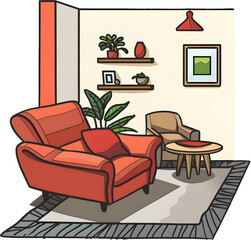 living room, sofa