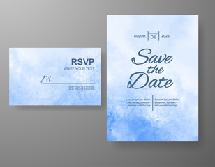 Wedding invitation with abstract watercolor background