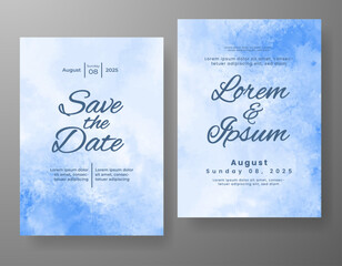 Wedding invitation with abstract watercolor background