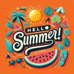 summer background with beach Generative AI