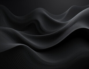 Obraz premium Abstract black waves on dark background for elegant design