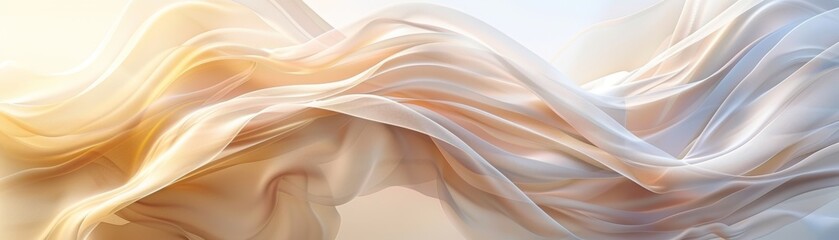 Obraz premium The image is a depiction of a flowing, organic form, with soft, pastel hues. It evokes a sense of movement and fluidity, and has an abstract, dreamlike quality.