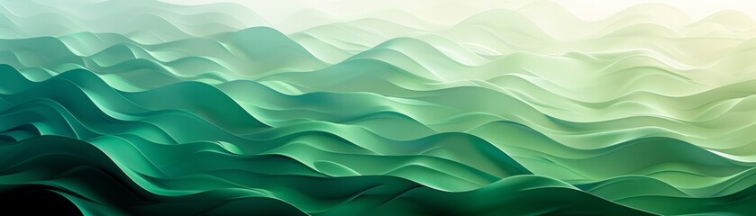 The image is an abstract painting of teal and green waves. It is a very calming and serene image.