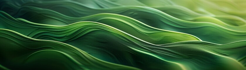 Obraz premium The image is an abstract painting with a green and yellow color scheme