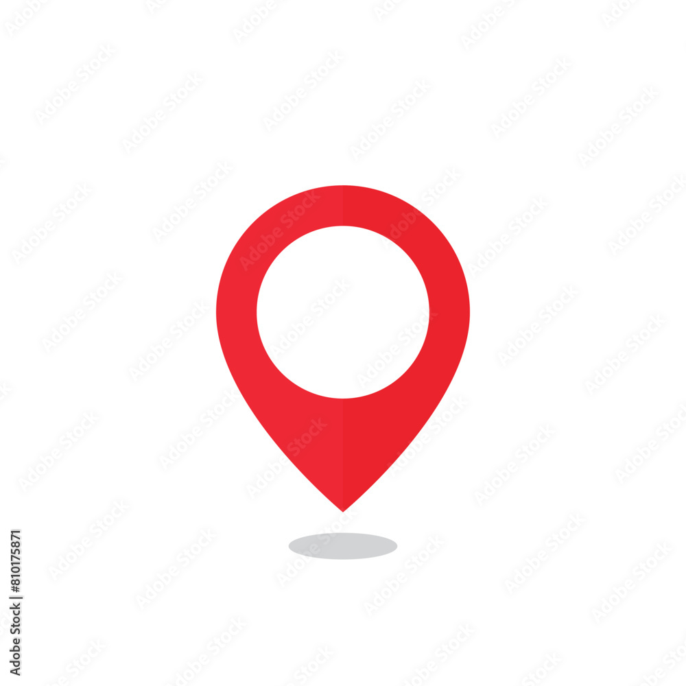 Wall mural red map pin icon. vector illustration