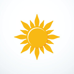 Yellow sun icon. Vector illustration