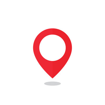 Red map pin icon. Vector illustration