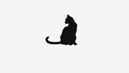 the silhouette of a cat. a black cat. World Cat Day