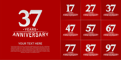 Set of Anniversary Logotype white color can be use for special day celebration