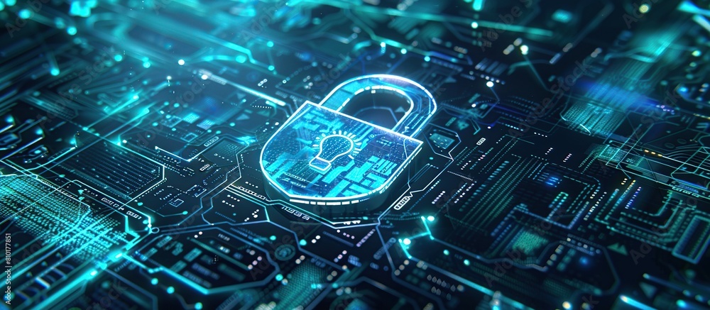 Poster Visualization of a secure network infrastructure and confidence in digital transactions.