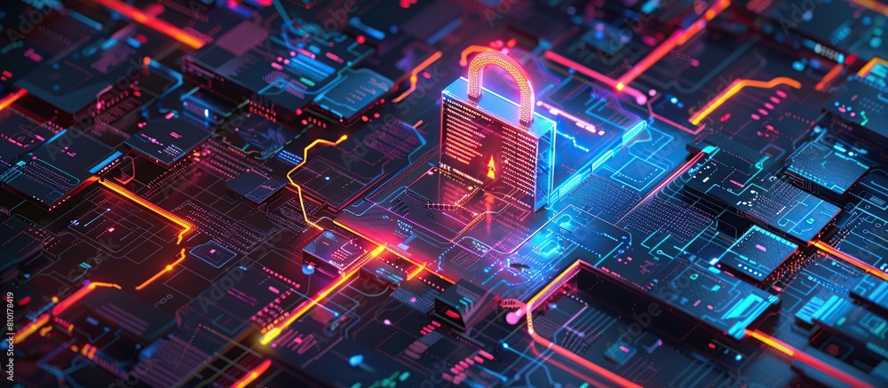 Poster Visualization of a secure network infrastructure Cyber security.