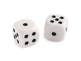 Two dices isolated on white. Game cubes
