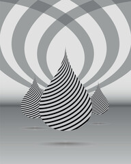 Optical illusion illustration abstract futuristic background. Black and white. Futuristic design. Vector 10 EPS.