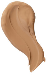 Makeup foundation, beige concealer swatch smudge smear on transparent background. BB CC cream...