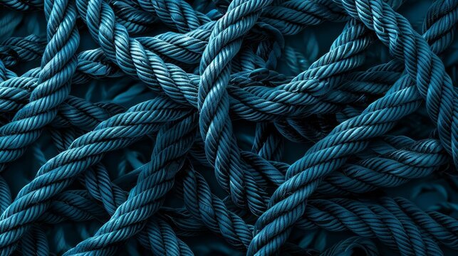 abstract background of intertwined ropes symbolizing complexity and interconnection concept illustration