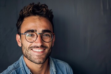 Obraz premium Smiling Man With Glasses and Beard