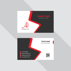 business card, business card template, vector elegant red Professional modern simple unique, creative red and black business card design