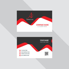 business card, business card template, vector elegant red and black Professional modern simple unique red creative business card design