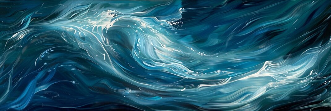 Delve into the mystical depths of abstract water compositions, where swirling currents evoke a sense of wonder and exploration