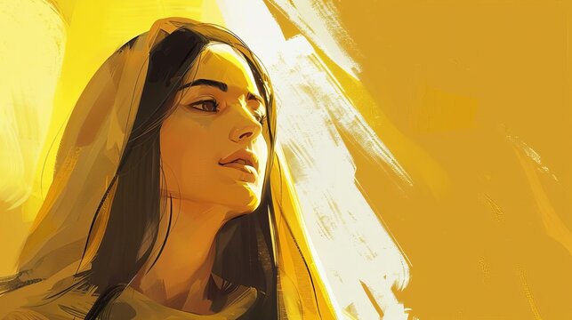 biblical woman character spiritual portrait illustration