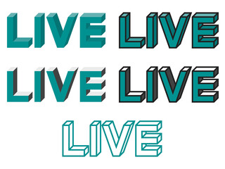 立体的LIVEロゴセット：緑