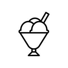 Ice cream line icon. Drinks icon. Ice cream icon isolated on white background. Transparent background, minimalist symbol. Vector images