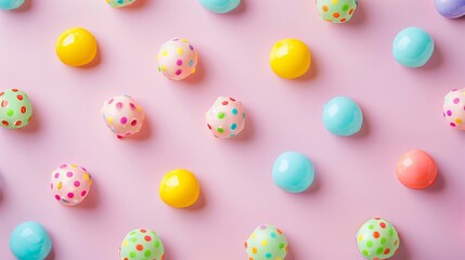 Obraz premium A colorful background with many different colored balls scattered throughout