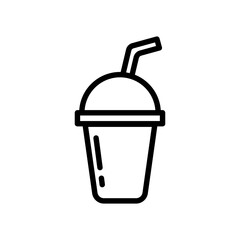 Plastic cup line icon. Drinks icon. Drinks icon isolated on white background. Transparent background, minimalist symbol. Vector images