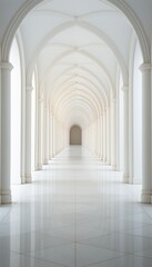 Obraz premium Empty Hallway With Columns and Arches