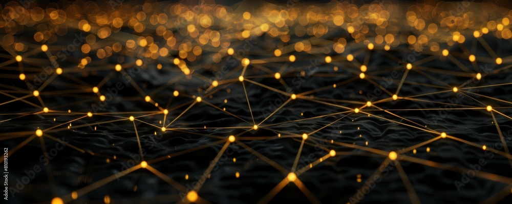 Poster abstract network connections with glowing nodes