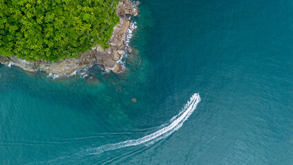 Ocean and coastline, Ubatuba, Brazil