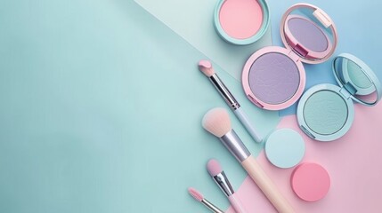 Naklejka premium The palettes are of various colors, including pink, purple, and blue