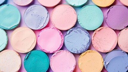 A collection of makeup products, including lipsticks, eyeshadows, and blushes