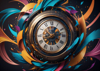 background with clock