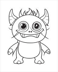 Monster Coloring Pages, Monster vector, Monster illustration, Doctors Coloring Book, Monster Coloring Book For Kids, Monster Coloring Pages, Cute Monster Coloring Book For Kids, Cute Monster.