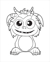 Monster Coloring Pages, Monster vector, Monster illustration, Doctors Coloring Book, Monster Coloring Book For Kids, Monster Coloring Pages, Cute Monster Coloring Book For Kids, Cute Monster.