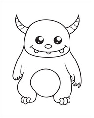 Monster Coloring Pages, Monster vector, Monster illustration, Doctors Coloring Book, Monster Coloring Book For Kids, Monster Coloring Pages, Cute Monster Coloring Book For Kids, Cute Monster.