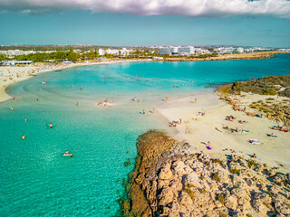 Lagoon and Nissi Island in Ayia Napa, Cyprus