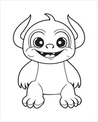 Monster Coloring Pages, Monster vector, Monster illustration, Doctors Coloring Book, Monster Coloring Book For Kids, Monster Coloring Pages, Cute Monster Coloring Book For Kids, Cute Monster.