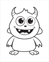 Monster Coloring Pages, Monster vector, Monster illustration, Doctors Coloring Book, Monster Coloring Book For Kids, Monster Coloring Pages, Cute Monster Coloring Book For Kids, Cute Monster.