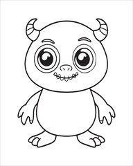 Monster Coloring Pages, Monster vector, Monster illustration, Doctors Coloring Book, Monster Coloring Book For Kids, Monster Coloring Pages, Cute Monster Coloring Book For Kids, Cute Monster.