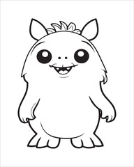 Monster Coloring Pages, Monster vector, Monster illustration, Doctors Coloring Book, Monster Coloring Book For Kids, Monster Coloring Pages, Cute Monster Coloring Book For Kids, Cute Monster.