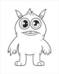 Monster Coloring Pages, Monster vector, Monster illustration, Doctors Coloring Book, Monster Coloring Book For Kids, Monster Coloring Pages, Cute Monster Coloring Book For Kids, Cute Monster.