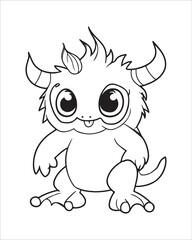 Monster Coloring Pages, Monster vector, Monster illustration, Doctors Coloring Book, Monster Coloring Book For Kids, Monster Coloring Pages, Cute Monster Coloring Book For Kids, Cute Monster.