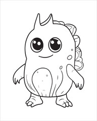 Monster Coloring Pages, Monster vector, Monster illustration, Doctors Coloring Book, Monster Coloring Book For Kids, Monster Coloring Pages, Cute Monster Coloring Book For Kids, Cute Monster.
