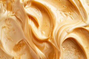 creamy caramel delight full frame background of smooth caramel gelato ice cream tempting dessert texture